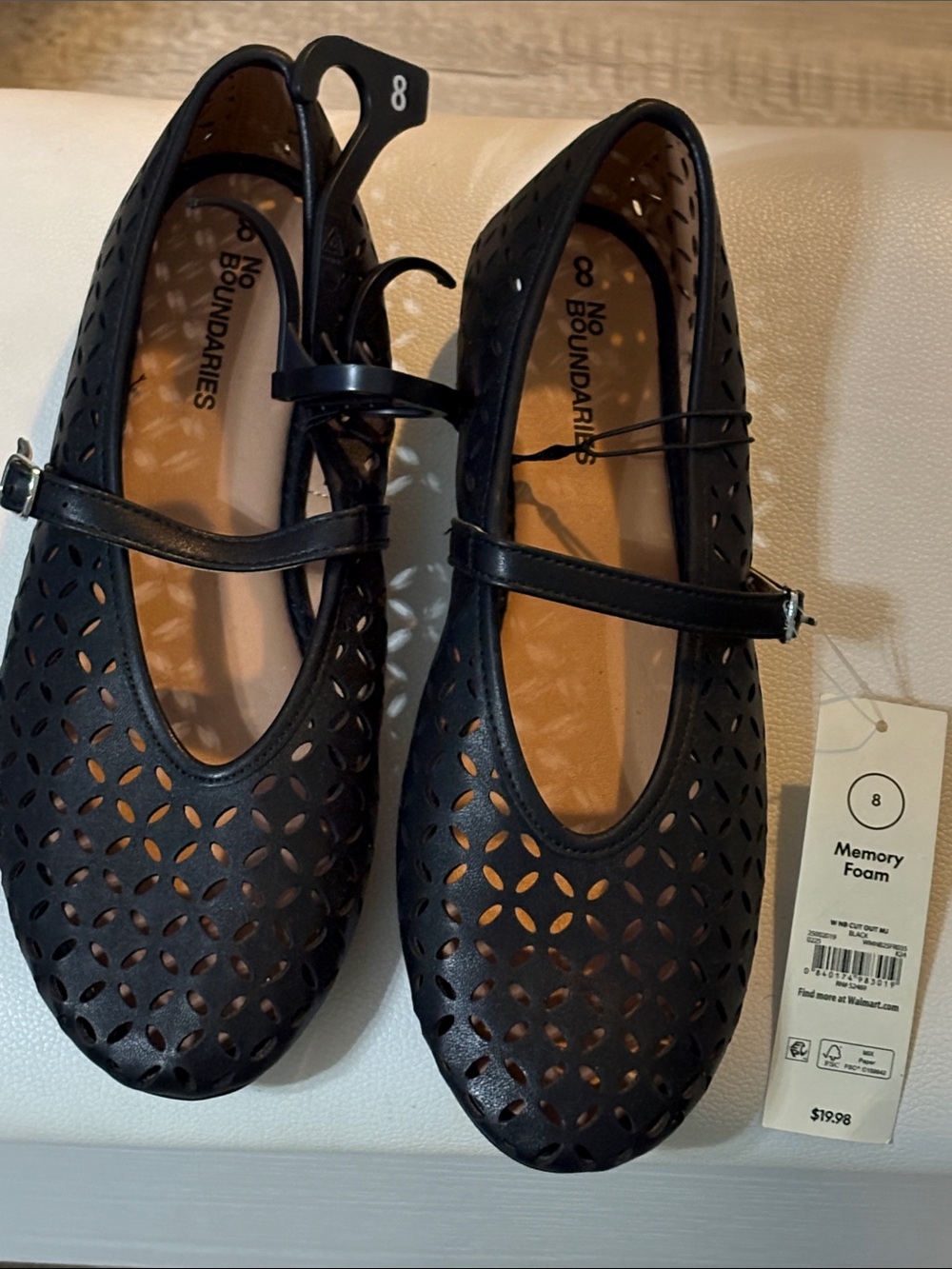 No Boundaries Black Laser-Cut Mary Jane Flats